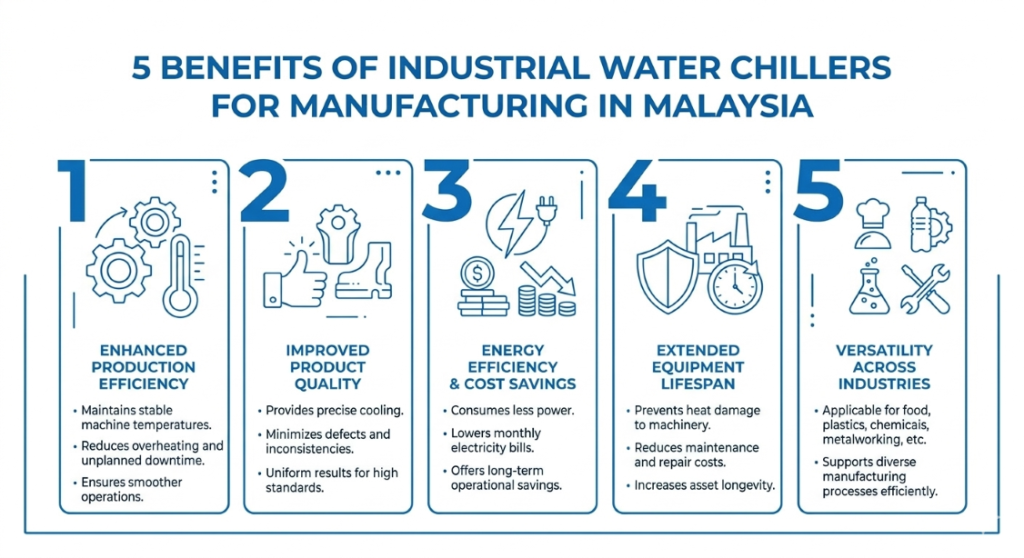 5 Benefits of Using Industrial Water Chillers for Manufacturing in Malaysia